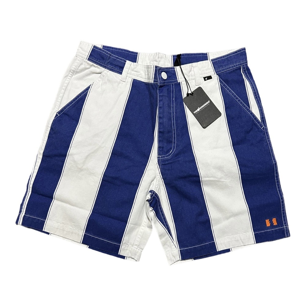 NWT The Hundreds Men's Blue White Pocket Pull On Marina Shorts Size 32